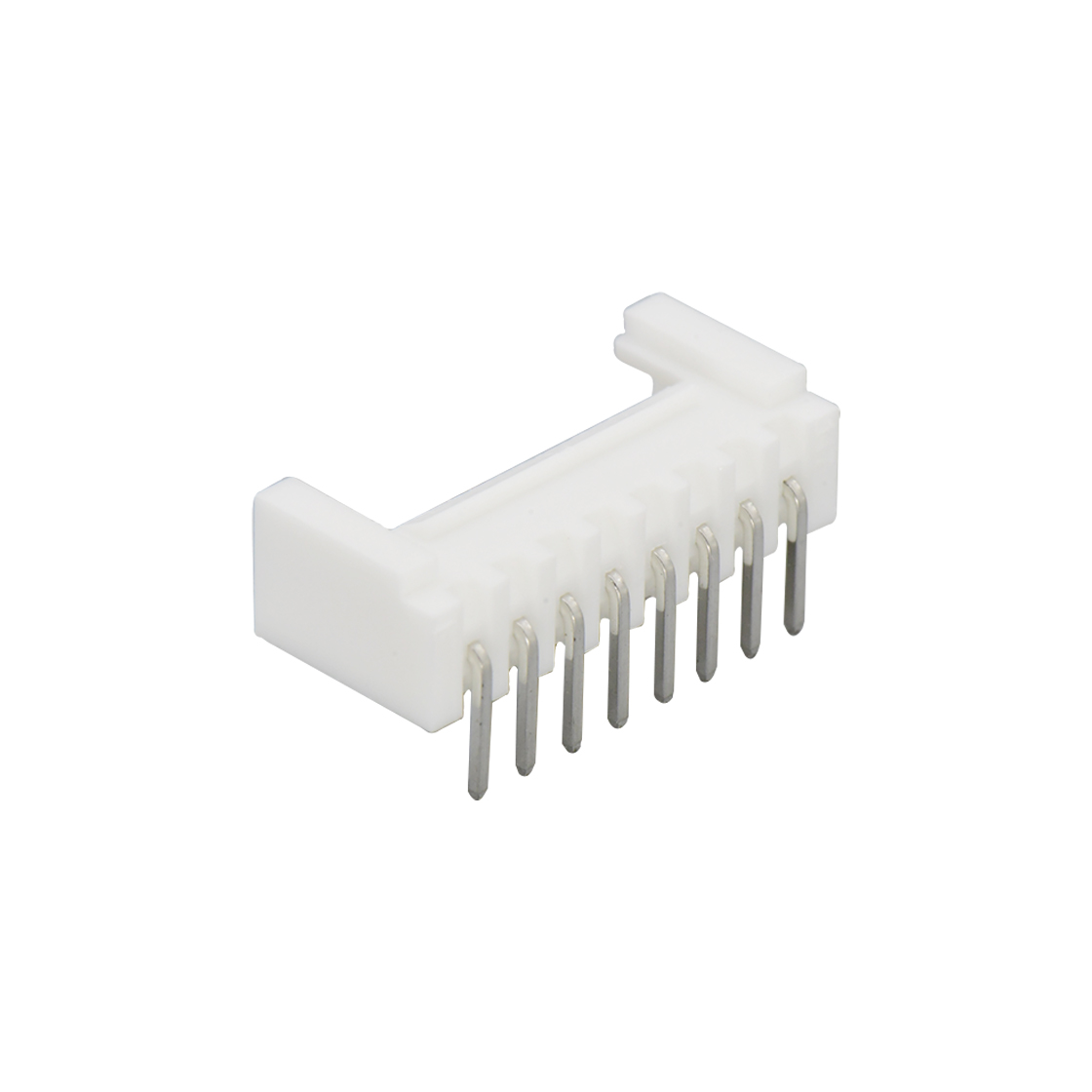 Pitch 2.00mm 90°单排卧插 Wafer PA66 8pin 本色 镀亮锡