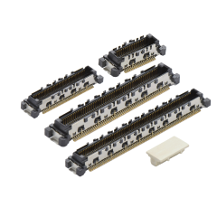 COMe连接器公座H4.45系列(8G) 0.5mm BTB屏蔽式双排SMT连接器 黑色