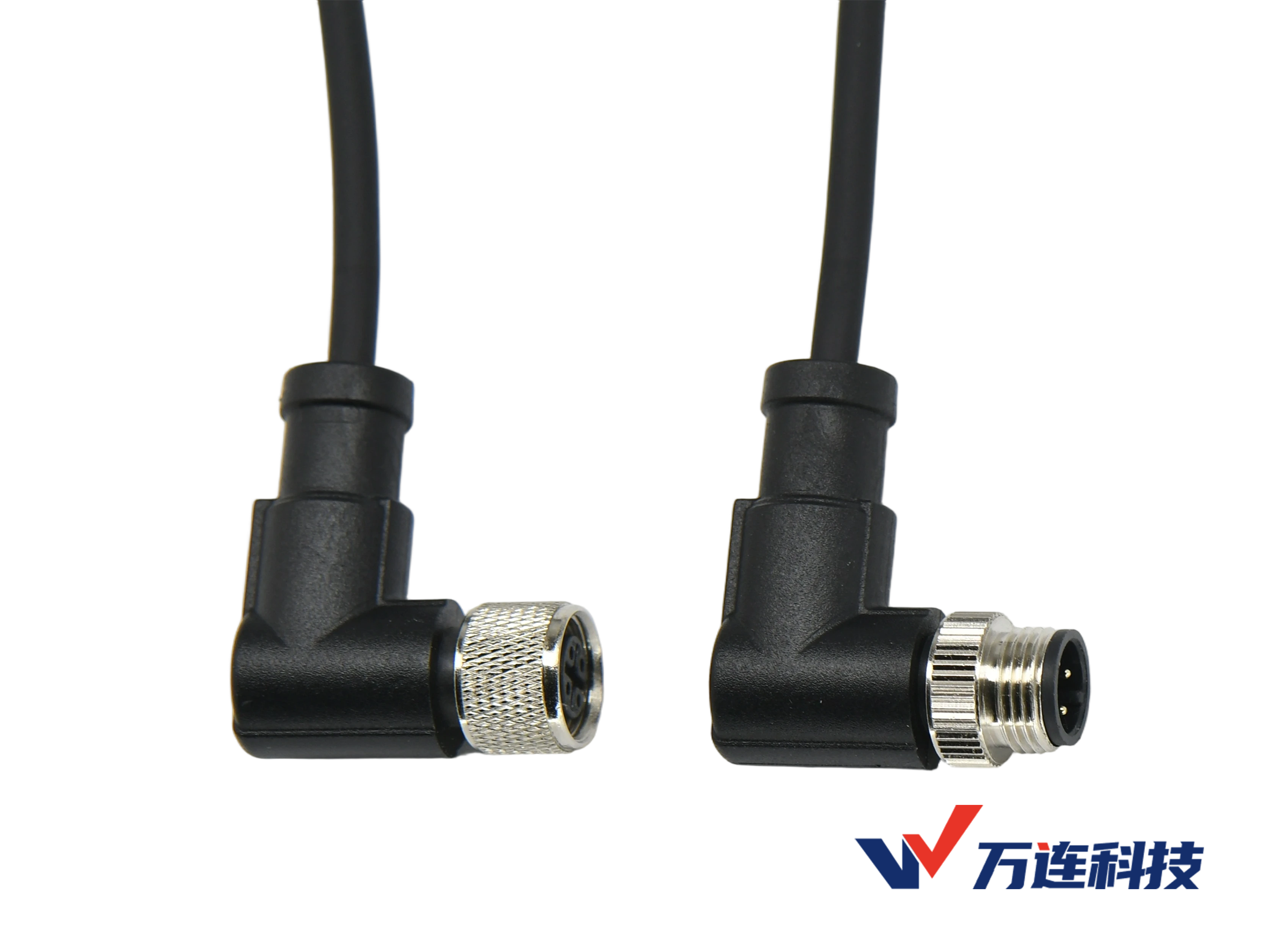 热门推荐！万连M12编码线束（A/D型），支持4-12芯定制