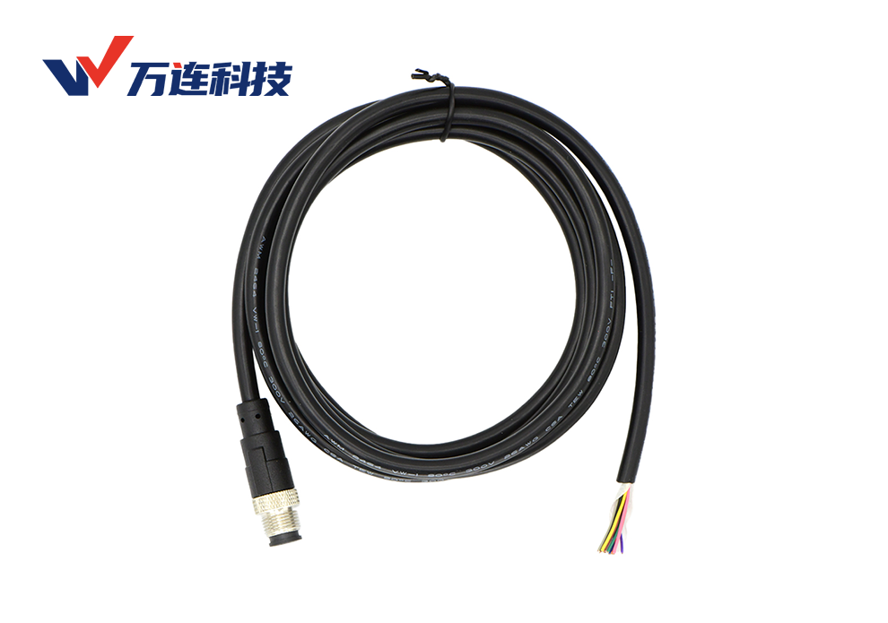 非标长度M12防水大电流线束 工业设备个性化配套定制方案